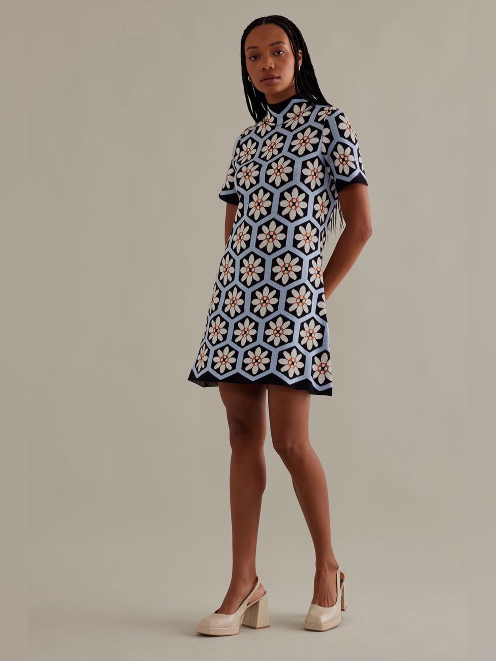 Anthropologie Nina mock-neck mini sweater dress, size S, excellent condition